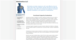 Desktop Screenshot of biokineticsllc.com